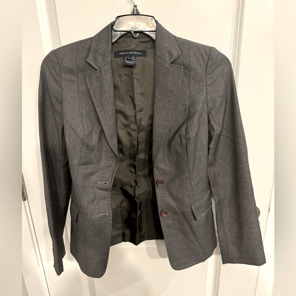 French Connection, gray, suit jacket, Size 2